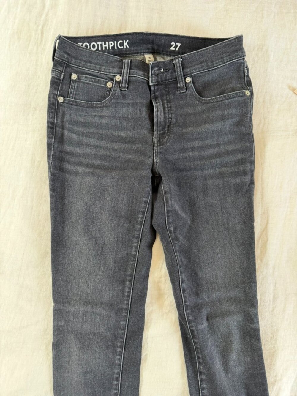 J. Crew Toothpick Skinny Jeans - Charcoal Black - Size 27